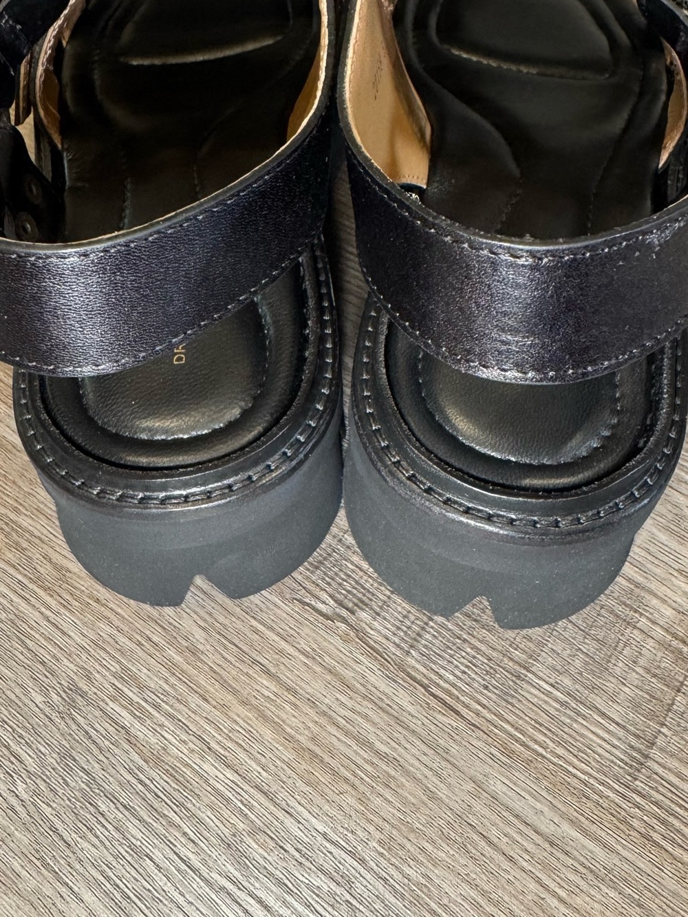 Dries Van Noten Buckle Black Brown Leather Dual Strap Platform Sandals - Picture 7 of 14